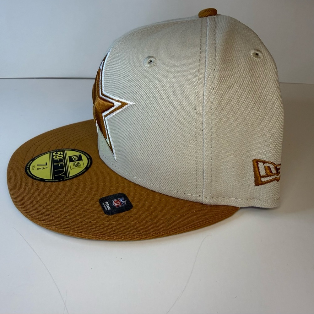 Dallas Cowboys New Era 59FIFTY Fitted Hat Ivory Tan Color Pack 7 3/8 NFL Cap NEW - Picture 6 of 8